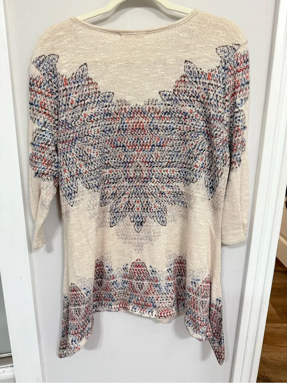 G Collection Plus Size 1X Boho Medallion Print Lightweight Knit Tunic Top